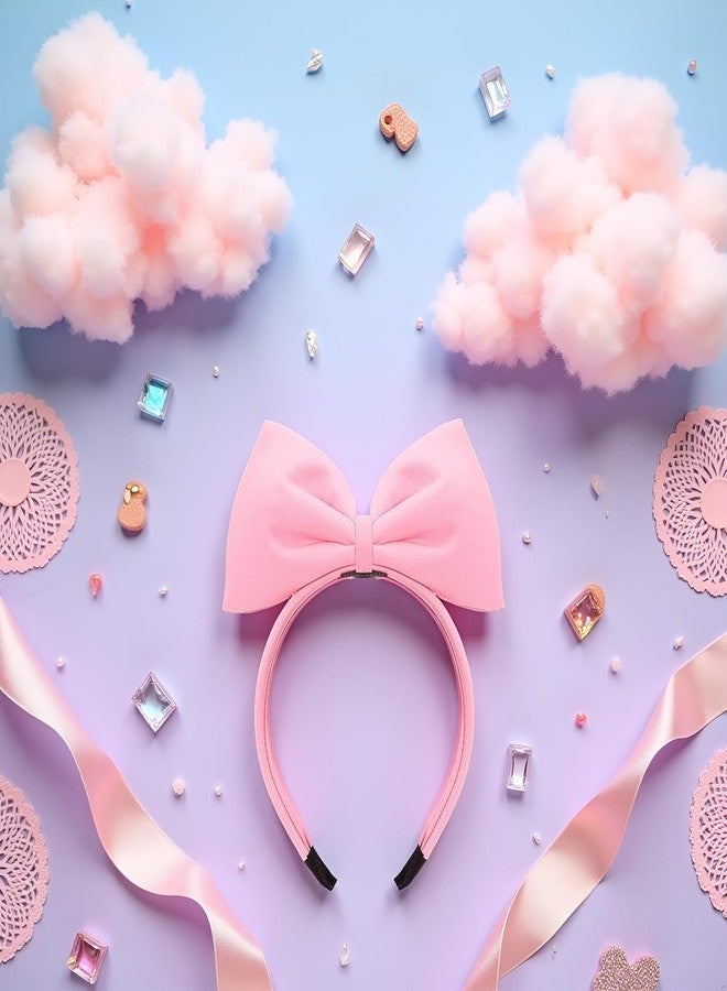 Cauaoa 2Pcs Sweet Pink Halloween Bow Headband Bowknot Hair Hoops Bands Headpiece Hairband for Women and Grils,Women Christmas Birthday Party Decorations Accessories Easy to Wear,Headbands Hair Accessories - Image 4